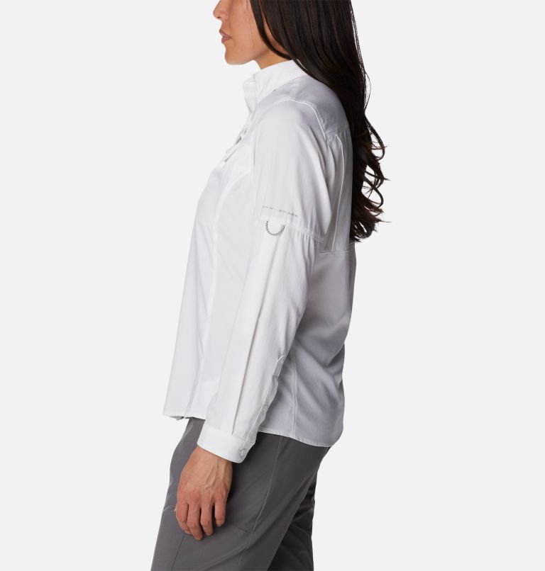 Women's PFG Skiff Guide Woven Long Sleeve Shirt, Color: White, image 3