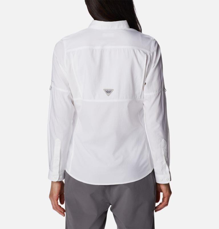 Women's PFG Skiff Guide Woven Long Sleeve Shirt, Color: White, image 2