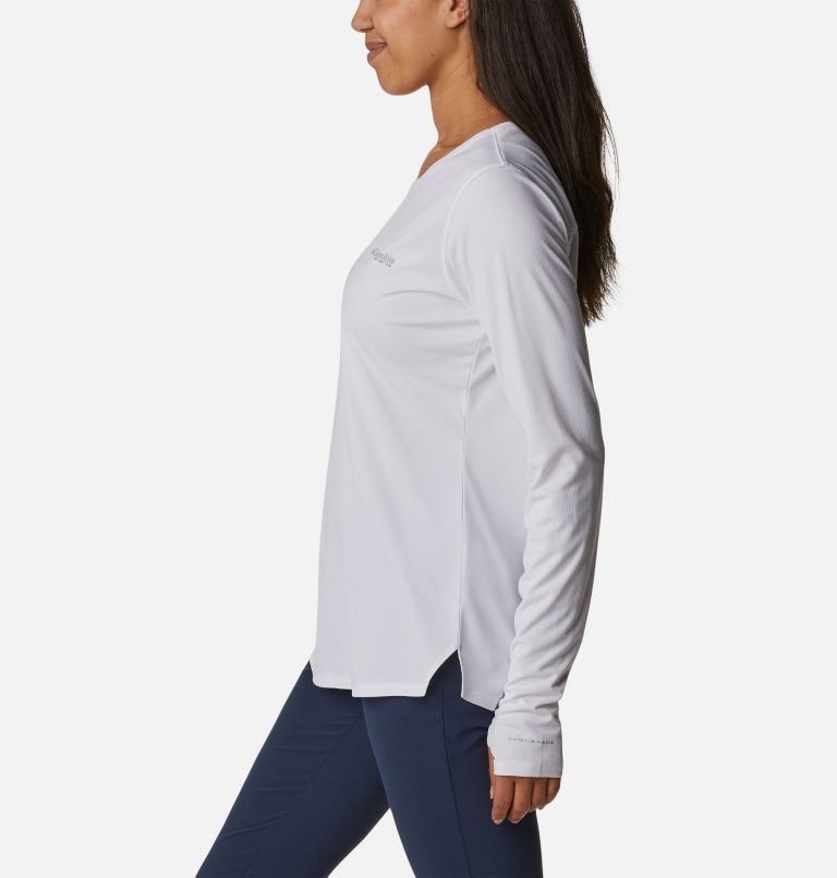 Thumbnail: Women's PFG Skiff Guide Knit Long Sleeve Shirt, Color: White, image 3