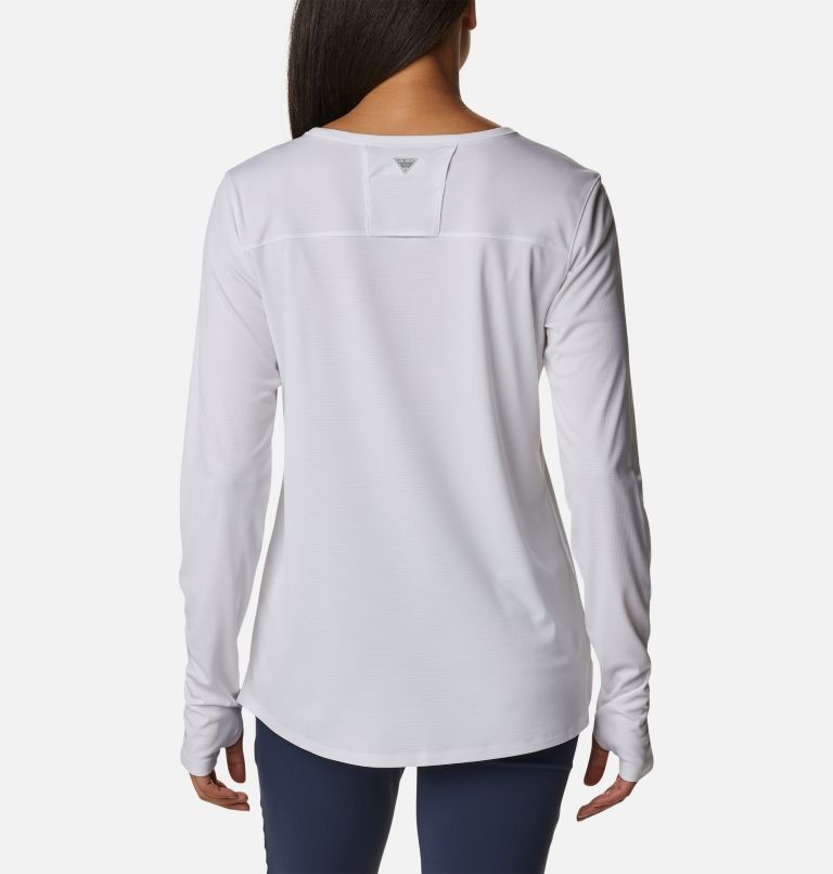Women's PFG Skiff Guide Knit Long Sleeve Shirt, Color: White