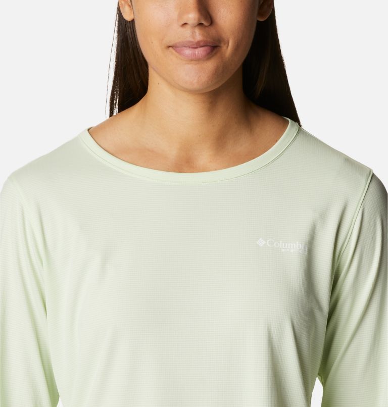 Women's PFG Skiff Guide Knit Long Sleeve Shirt, Color: Light Lime, image 4