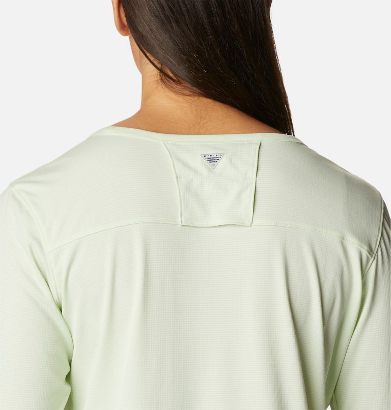 Women's PFG Skiff Guide Knit Long Sleeve Shirt, Color: Light Lime, image 5