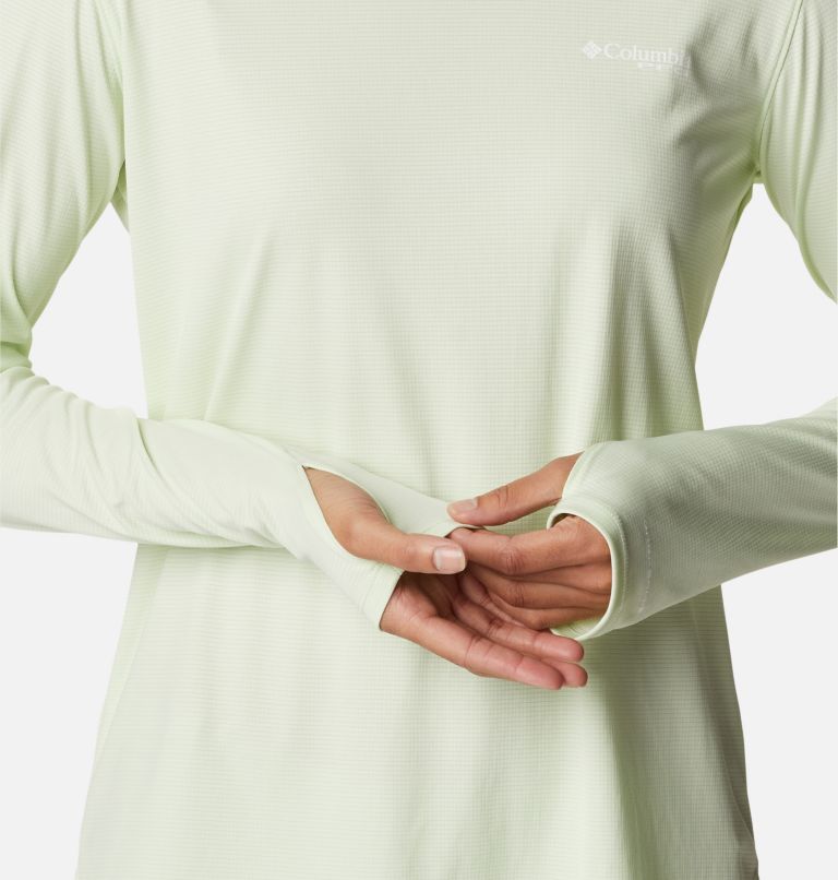 Women's PFG Skiff Guide Knit Long Sleeve Shirt, Color: Light Lime, image 6
