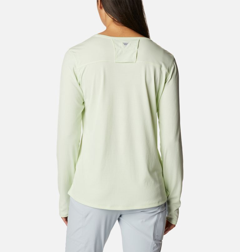 Women's PFG Skiff Guide Knit Long Sleeve Shirt, Color: Light Lime, image 2