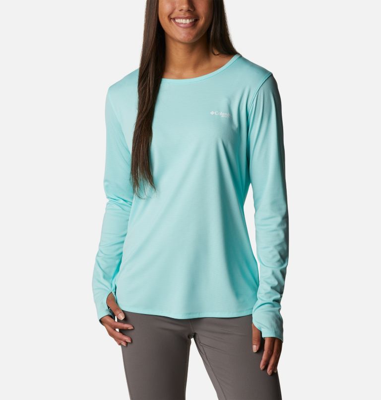 Thumbnail: Women's PFG Skiff Guide Knit Long Sleeve Shirt, Color: Gulf Stream, image 1