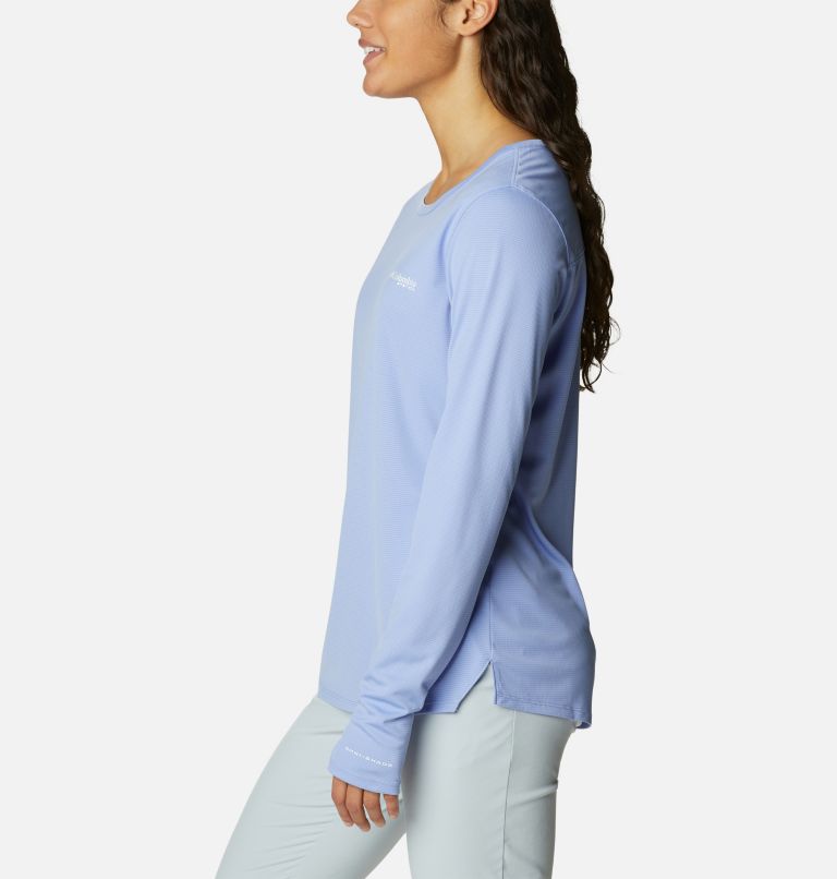 Women's PFG Skiff Guide Knit Long Sleeve Shirt, Color: Serenity, image 3
