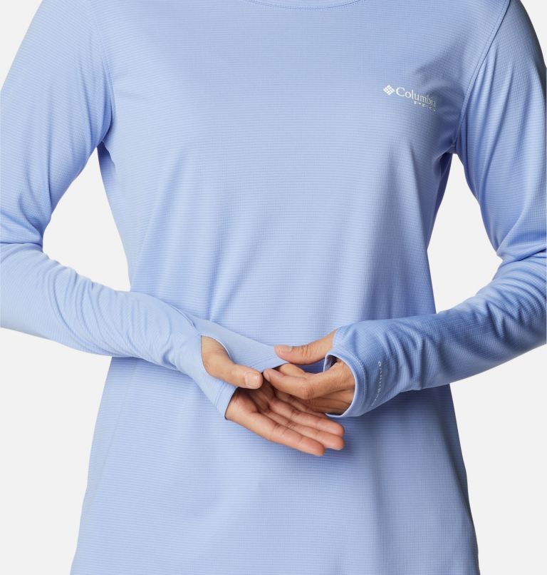 Women's PFG Skiff Guide Knit Long Sleeve Shirt, Color: Serenity, image 6