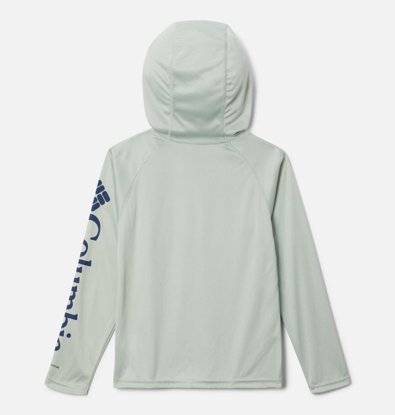 Thumbnail: Boys' PFG Terminal Tackle Heather Hoodie, Color: Cool Green Heather, Carbon Logo, image 2