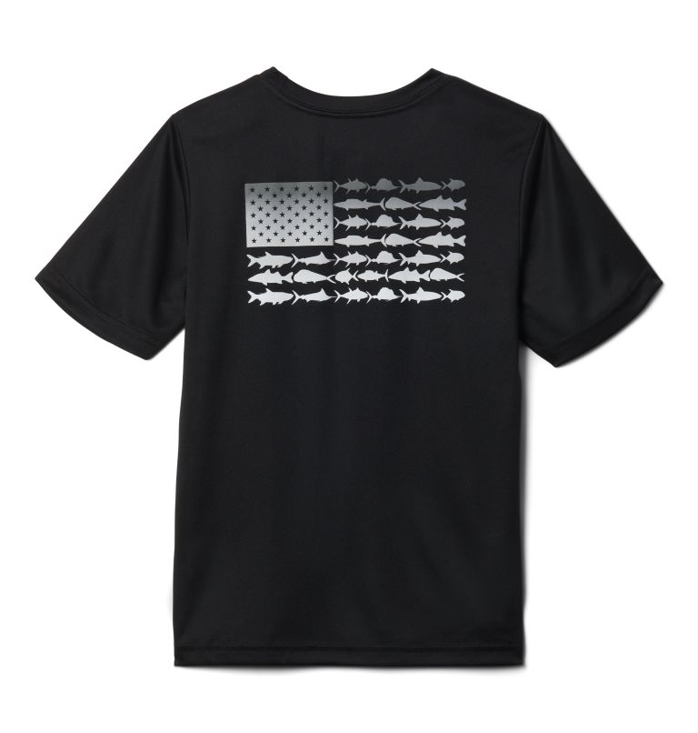 Thumbnail: Boys' PFG Terminal Tackle Fish Flag T-Shirt, Color: Black, City Grey Gradient, image 2