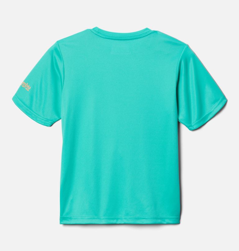 Boys' PFG Terminal Tackle LGF Short Sleeve Shirt, Color: Electric Turquoise, Bright Nectar