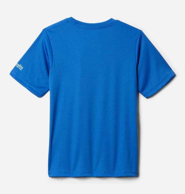 Thumbnail: Boys' PFG Terminal Tackle LGF Short Sleeve Shirt, Color: Vivid Blue, Marlin America Graphic, image 2