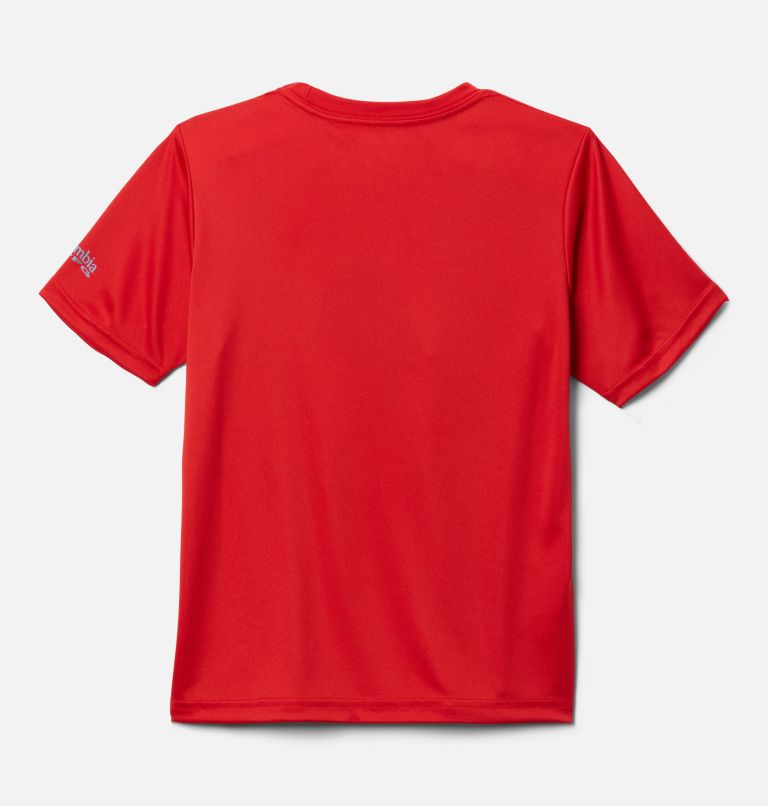 Boys' PFG Terminal Tackle LGF Short Sleeve Shirt, Color: Red Spark, Bluestone, image 2