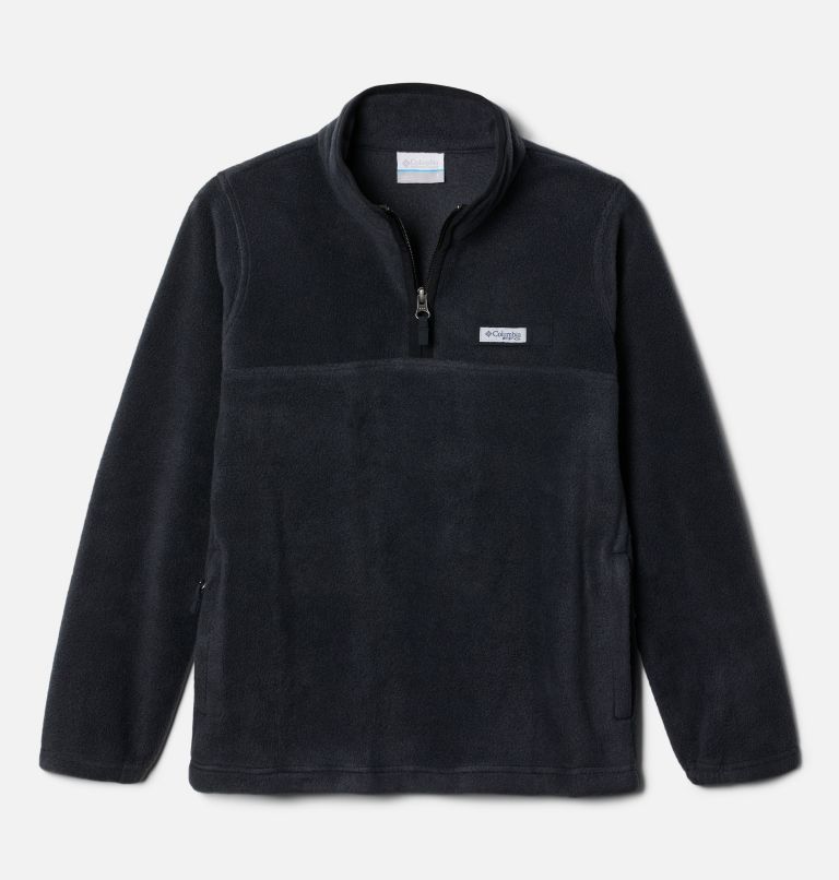 Thumbnail: Boys' PFG Slack Tide Quarter Zip Fleece Pullover, Color: Black, Black, image 1