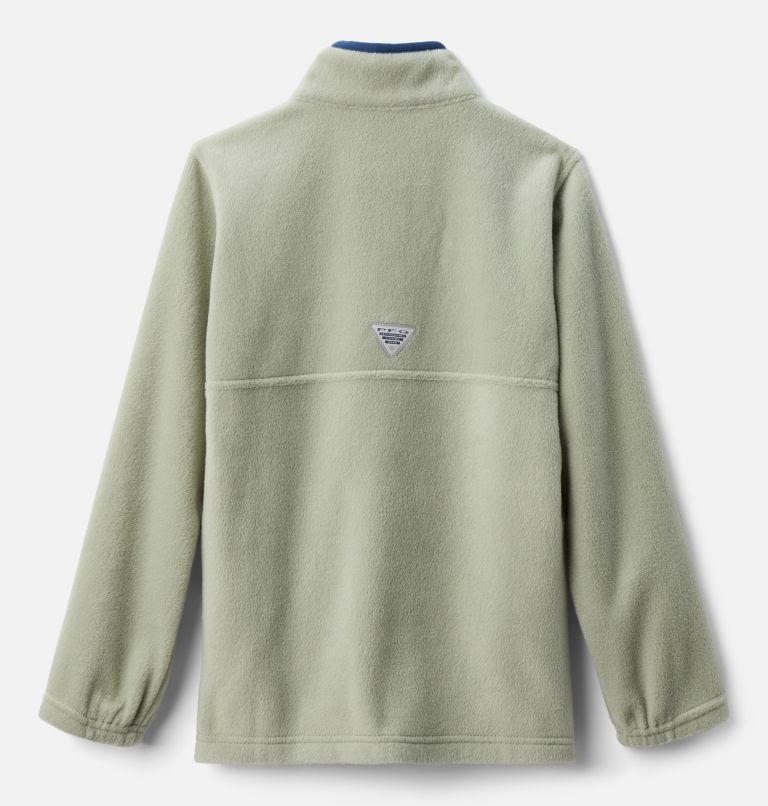Boys' PFG Slack Tide Quarter Zip Fleece Pullover, Color: Safari, Carbon, image 2