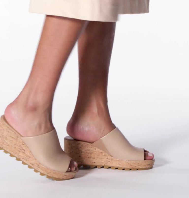Women's Cameron Wedge Mule Sandal, Color: Honest Beige, Sea Salt