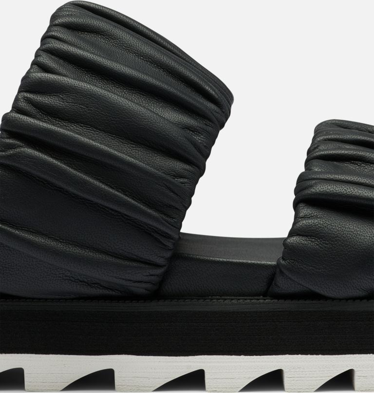 Women's Roaming Two Strap Slide Flat Sandal, Color: Black, Chalk, image 7