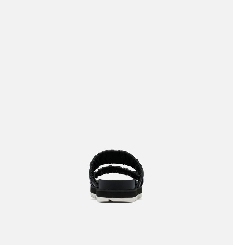 Women's Roaming Two Strap Slide Flat Sandal, Color: Black, Chalk, image 3