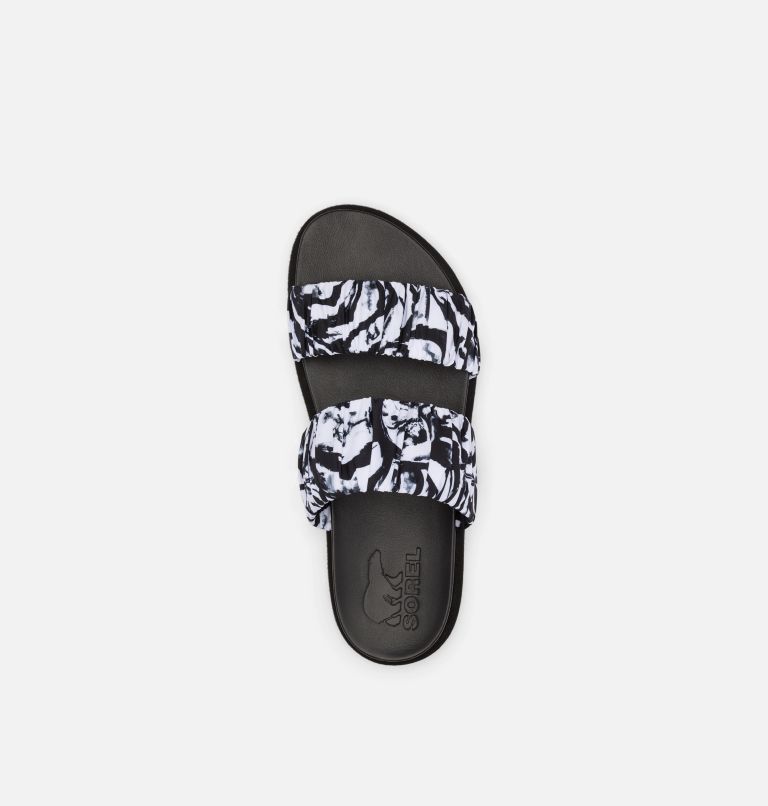 Thumbnail: Women's Roaming Two Strap Slide Sandal, Color: Black, White, image 5