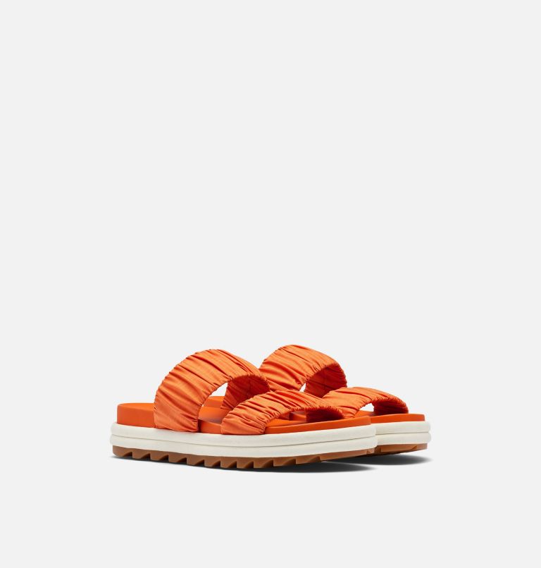 Women's Roaming Two Strap Slide Flat Sandal, Color: Desert Sun, Chalk, image 2