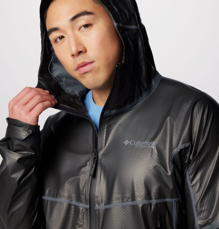 Men's OutDry Extreme Mesh Hooded Rain Shell Jacket, Color: Black, image 5