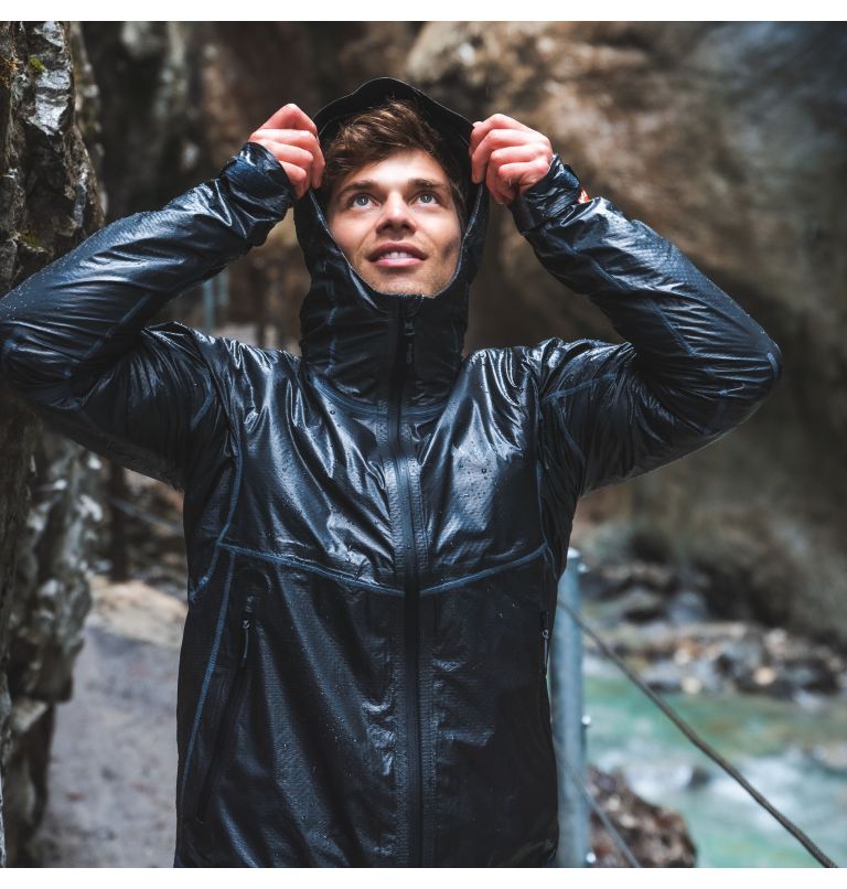 Men's OutDry Extreme Mesh Hooded Rain Shell Jacket, Color: Black, image 9