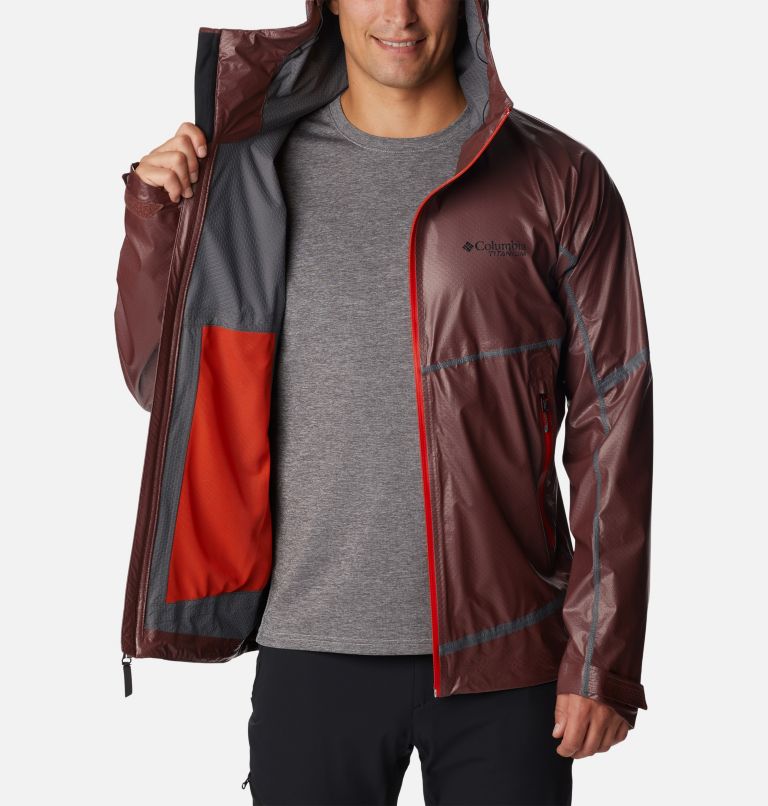 Men's OutDry Extreme Mesh Hooded Rain Shell Jacket, Color: Light Raisin, image 6