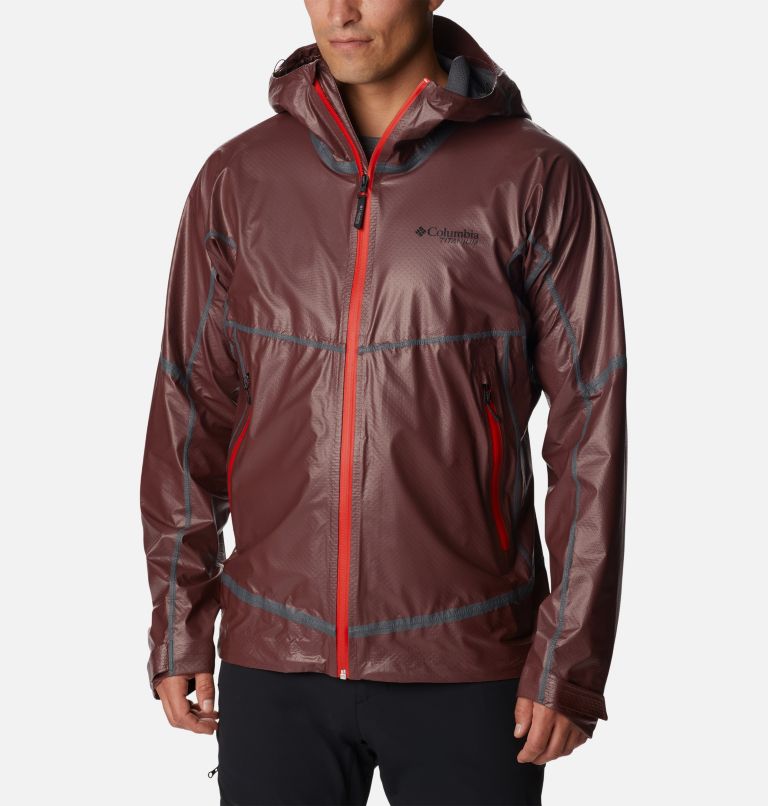 Men's OutDry Extreme Mesh Hooded Rain Shell Jacket, Color: Light Raisin, image 1