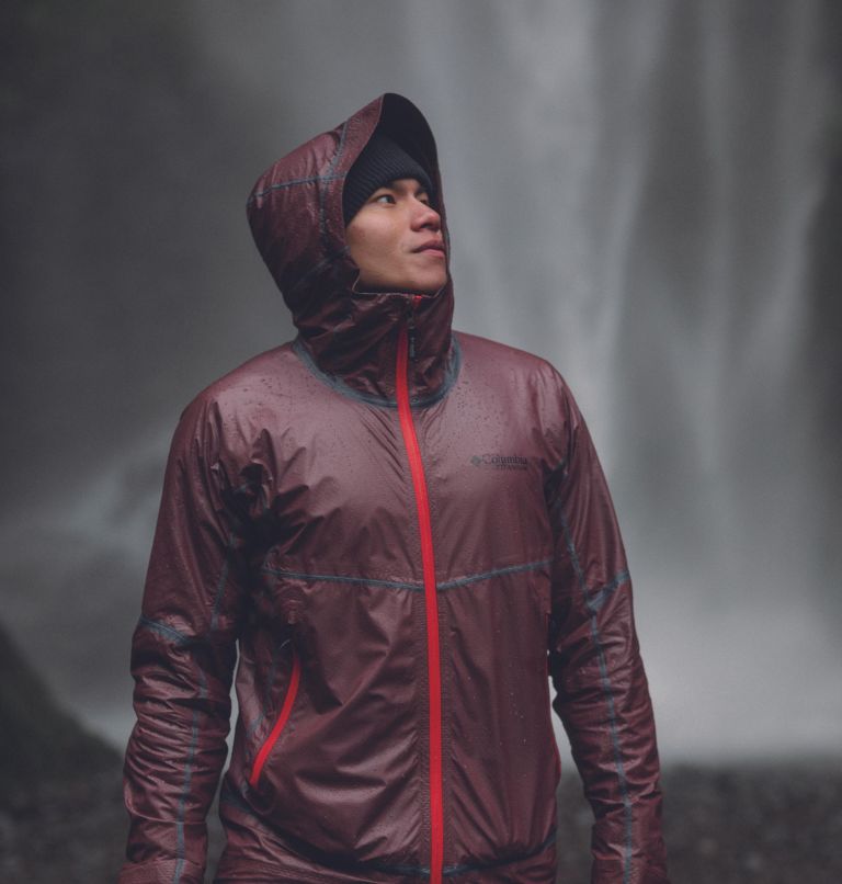 Men's OutDry Extreme Mesh Hooded Rain Shell Jacket, Color: Light Raisin, image 10