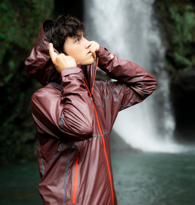 Thumbnail: Men's OutDry Extreme Mesh Hooded Rain Shell Jacket, Color: Light Raisin, image 13