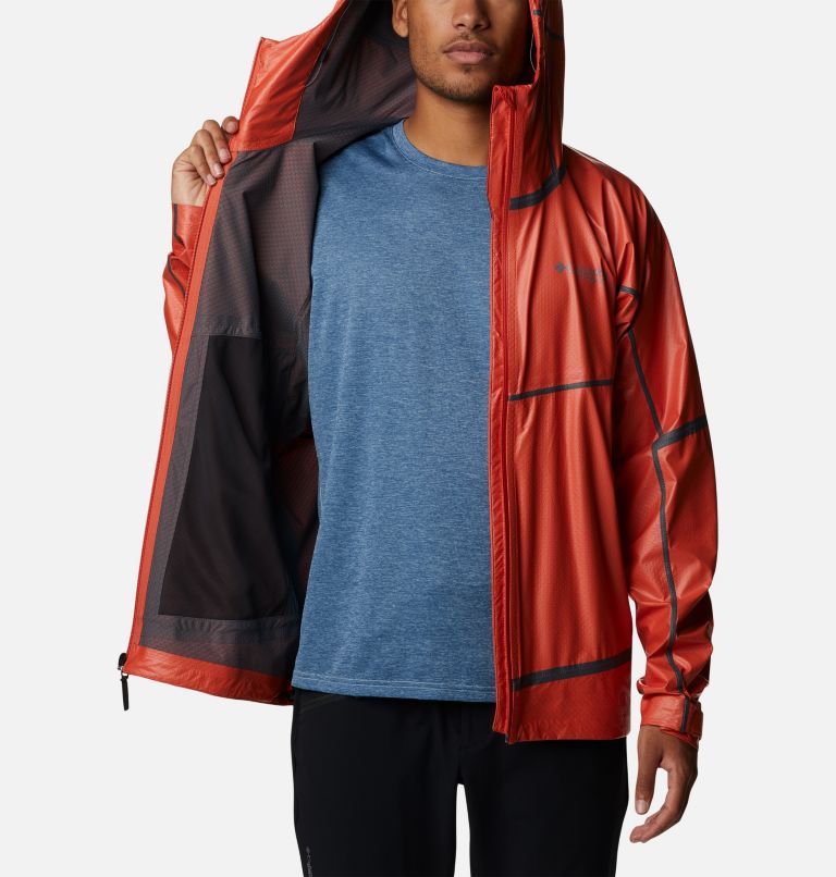 Men's OutDry Extreme Mesh Hooded Rain Shell Jacket, Color: Red Quartz, image 5