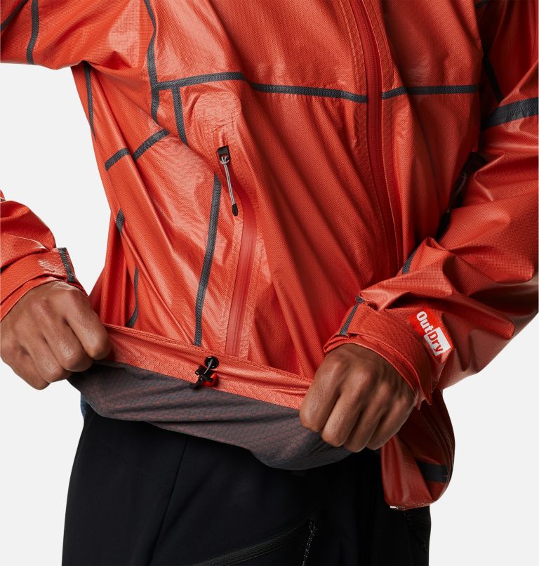 Men's OutDry Extreme Mesh Hooded Rain Shell Jacket, Color: Red Quartz, image 7