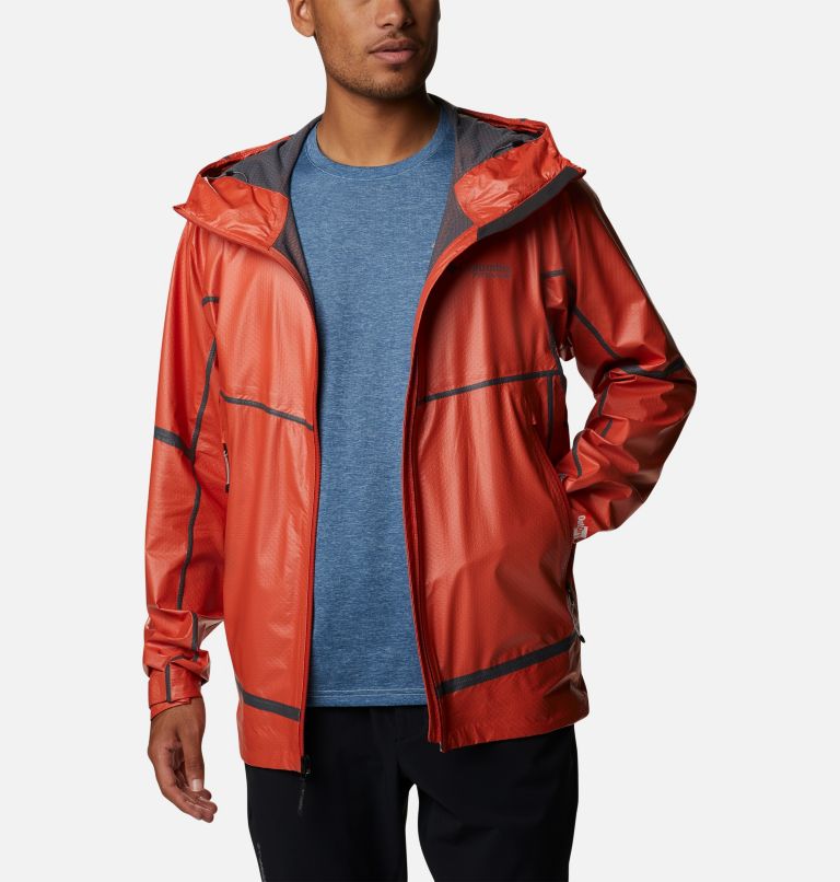 Men's OutDry Extreme Mesh Hooded Rain Shell Jacket, Color: Red Quartz, image 9