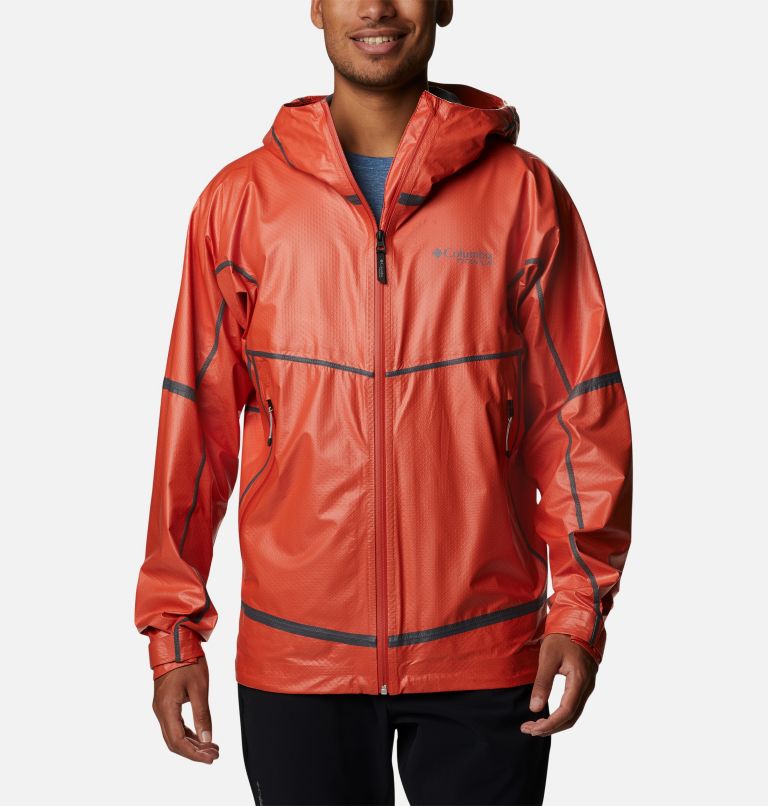 Men's OutDry Extreme Mesh Hooded Rain Shell Jacket, Color: Red Quartz, image 1