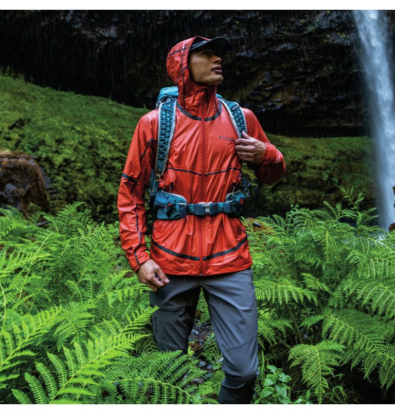 Thumbnail: Men's OutDry Extreme Mesh Hooded Rain Shell Jacket, Color: Red Quartz, image 10
