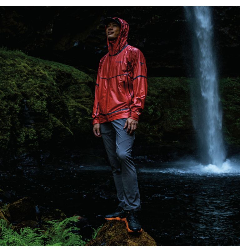 Men's OutDry Extreme Mesh Hooded Rain Shell Jacket, Color: Red Quartz, image 12