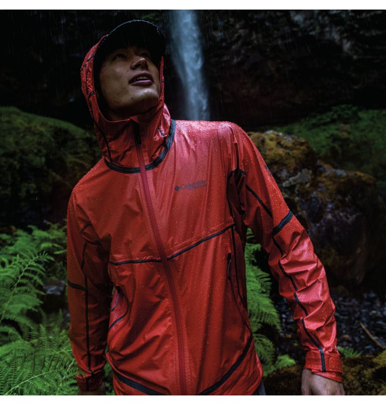 Men's OutDry Extreme Mesh Hooded Rain Shell Jacket, Color: Red Quartz, image 13