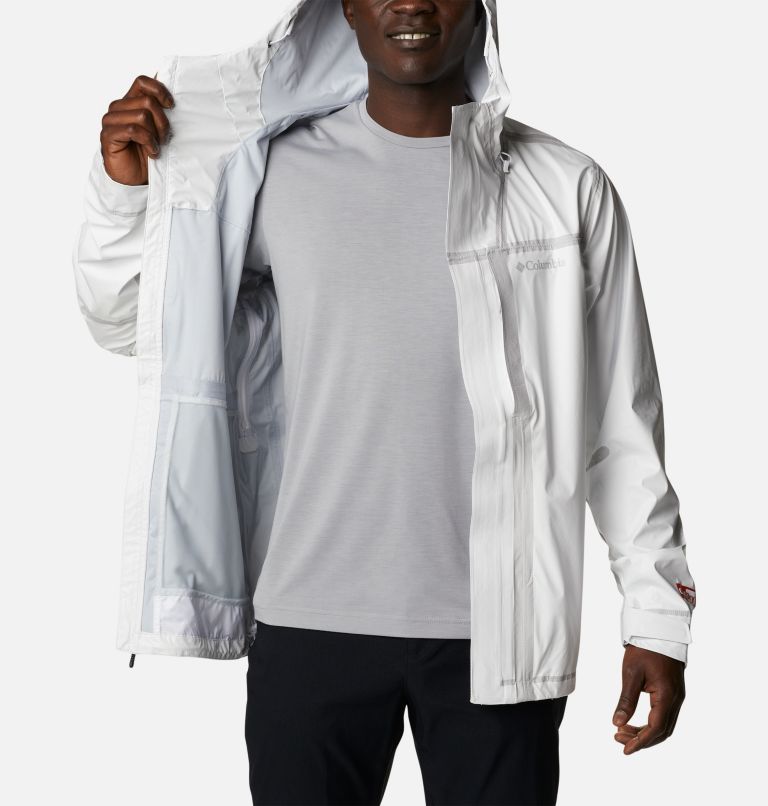 Men's OutDry Extreme Wildrain Shell Jacket, Color: White, Cirrus Grey, image 5