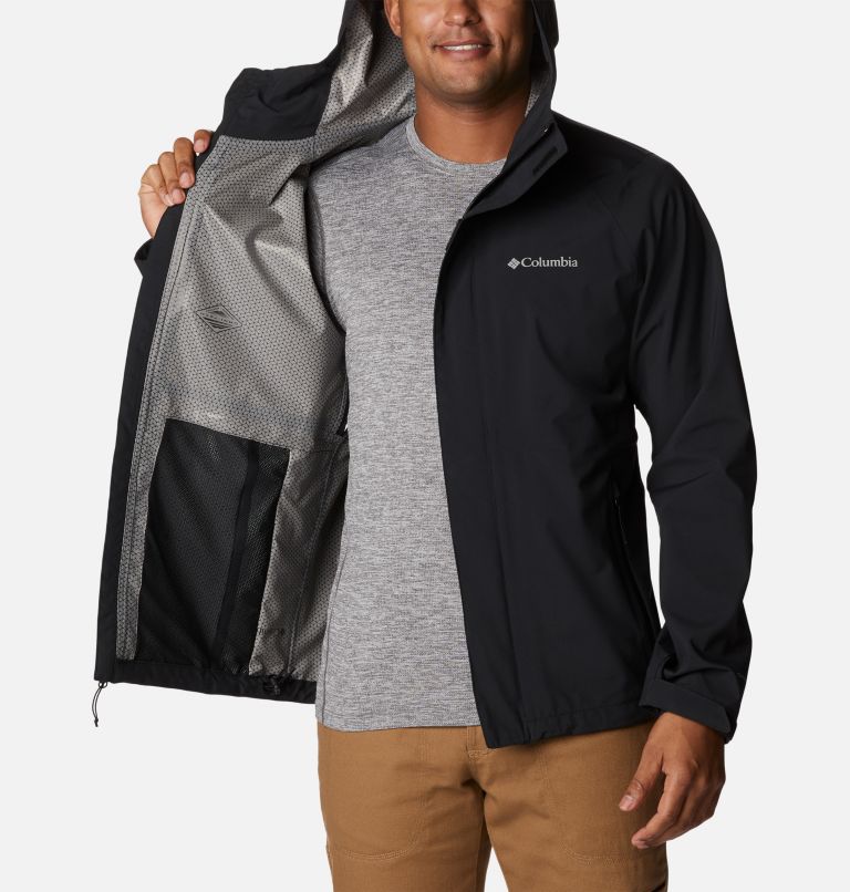 Men's Earth Explorer Rain Shell Jacket, Color: Black, image 5