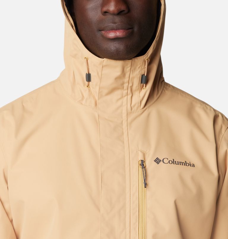 Men's Hikebound Waterproof Hiking Jacket, Color: Light Camel, Flint Grey, image 4