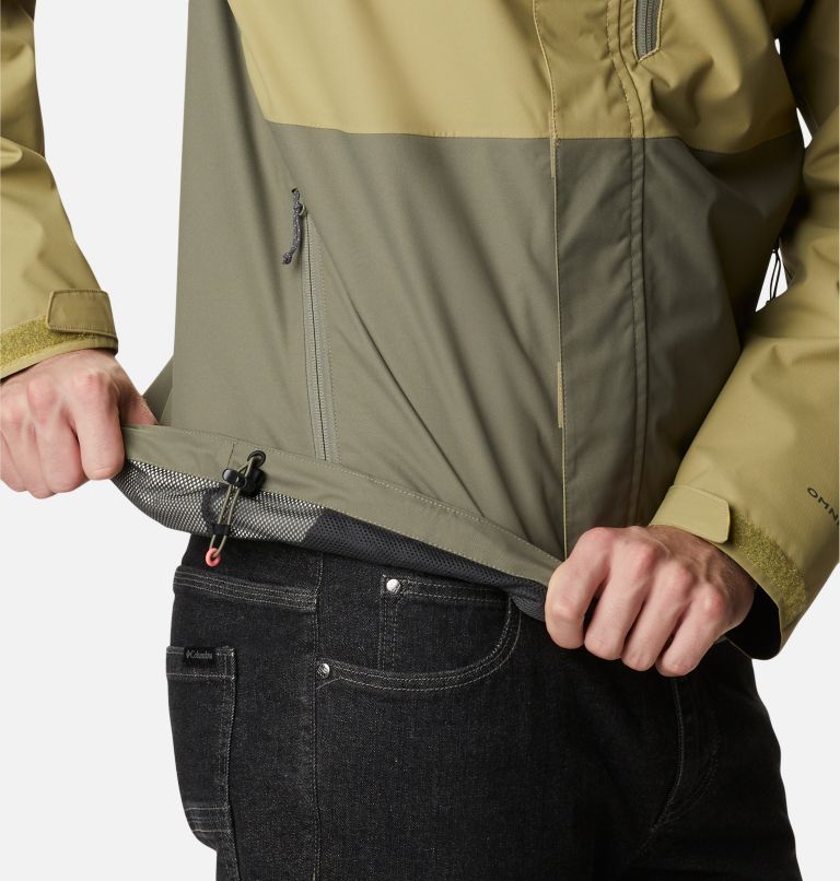 Men's Hikebound Rain Jacket, Color: Savory, Stone Green