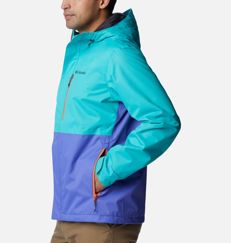 Thumbnail: Men's Hikebound Rain Jacket, Color: Bright Aqua, Purple Lotus, Desert Orange, image 3