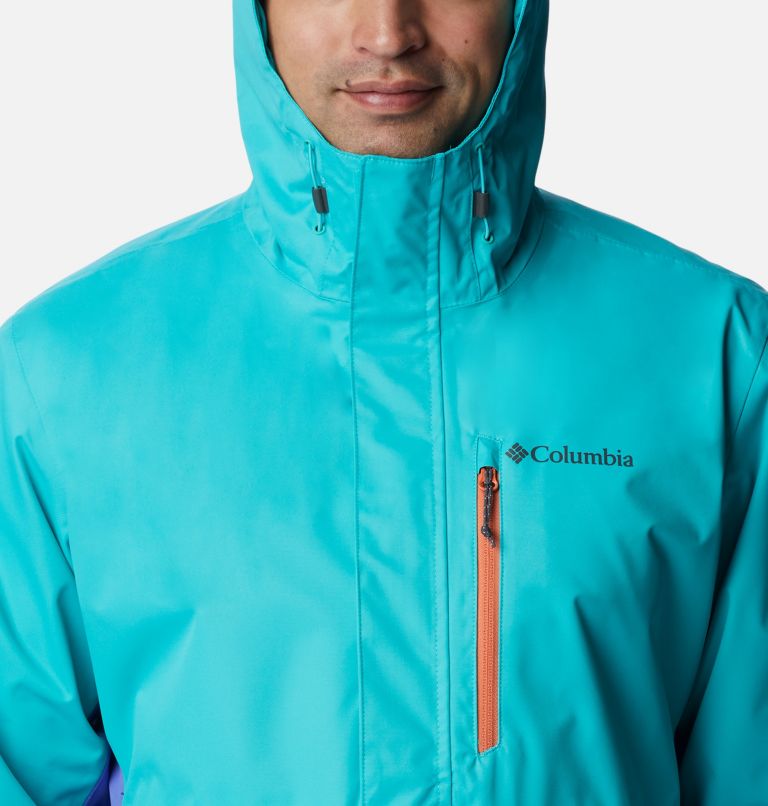 Men's Hikebound Rain Jacket - Tall, Color: Bright Aqua, Purple Lotus, Desert Orange, image 4