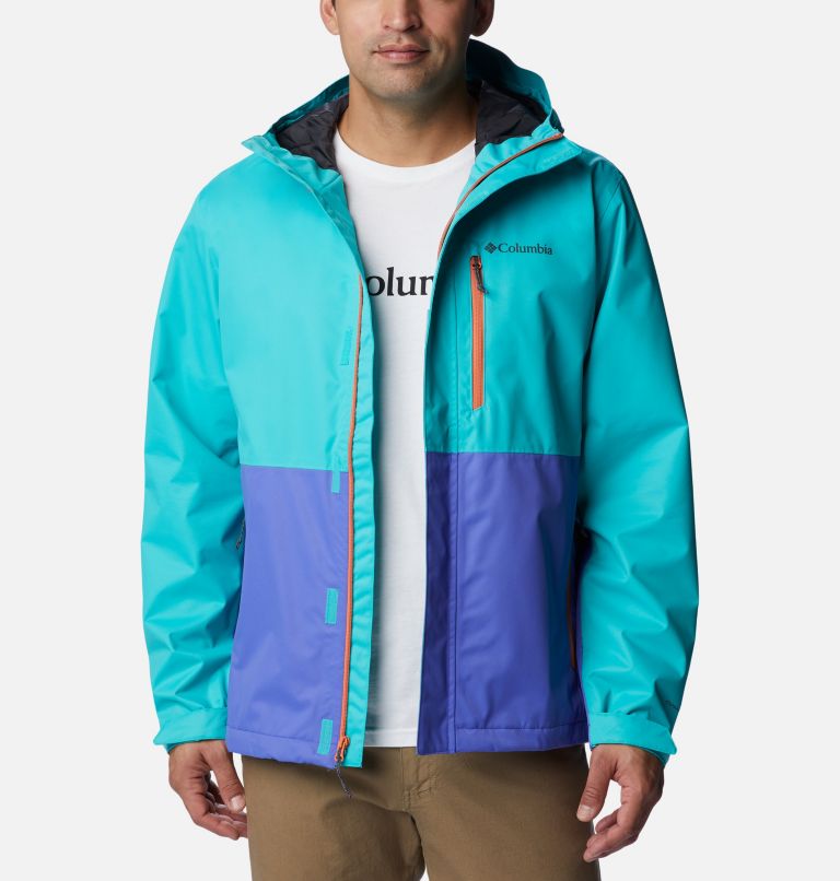 Men's Hikebound Rain Jacket, Color: Bright Aqua, Purple Lotus, Desert Orange, image 7