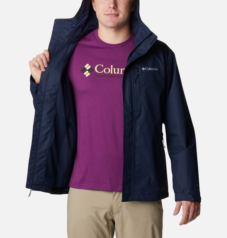 Men's Hikebound Rain Jacket, Color: Collegiate Navy