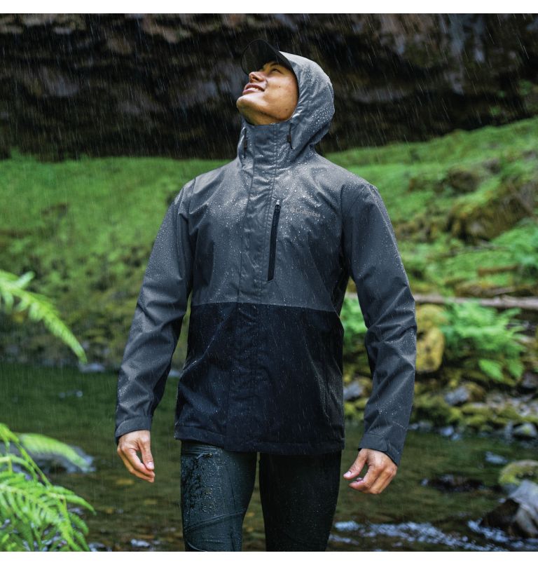 Thumbnail: Chaqueta shell impermeable Hikebound para hombre, Color: Dark Mountain, Collegiate Navy, image 8