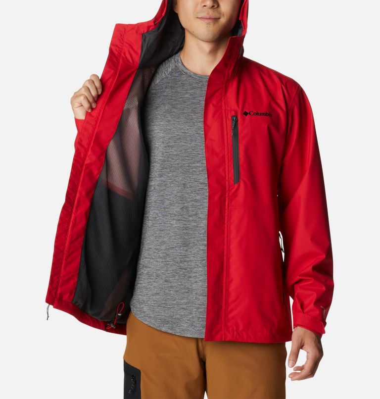 Men's Hikebound Rain Jacket, Color: Mountain Red