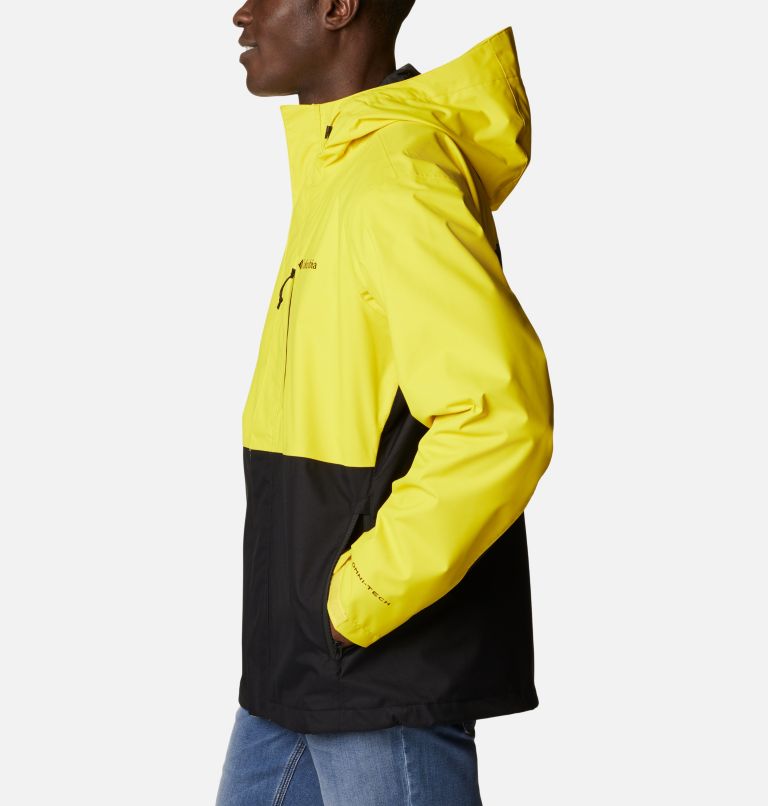 Thumbnail: Men's Hikebound Rain Jacket, Color: Laser Lemon, Black, image 3