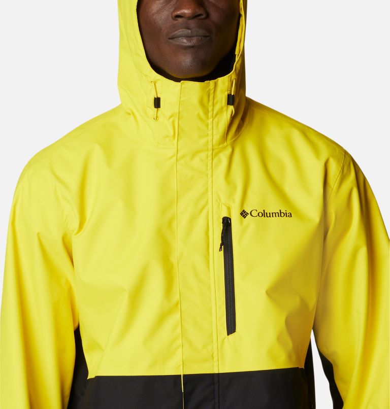 Thumbnail: Men's Hikebound Rain Jacket, Color: Laser Lemon, Black, image 4