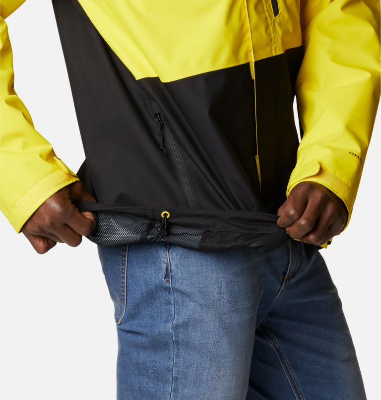 Men's Hikebound Rain Jacket, Color: Laser Lemon, Black, image 6