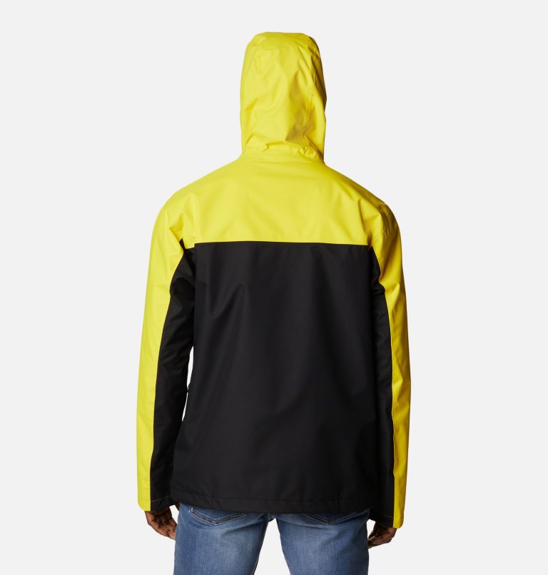 Thumbnail: Men's Hikebound Rain Jacket, Color: Laser Lemon, Black, image 2